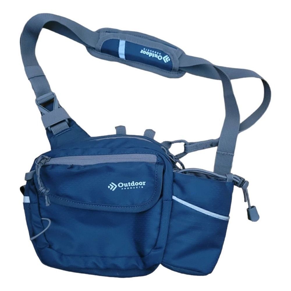 Outdoor Products Melrose 3 Ltr Midsection Gather Shoulder Sack Fanny Pack, Blue